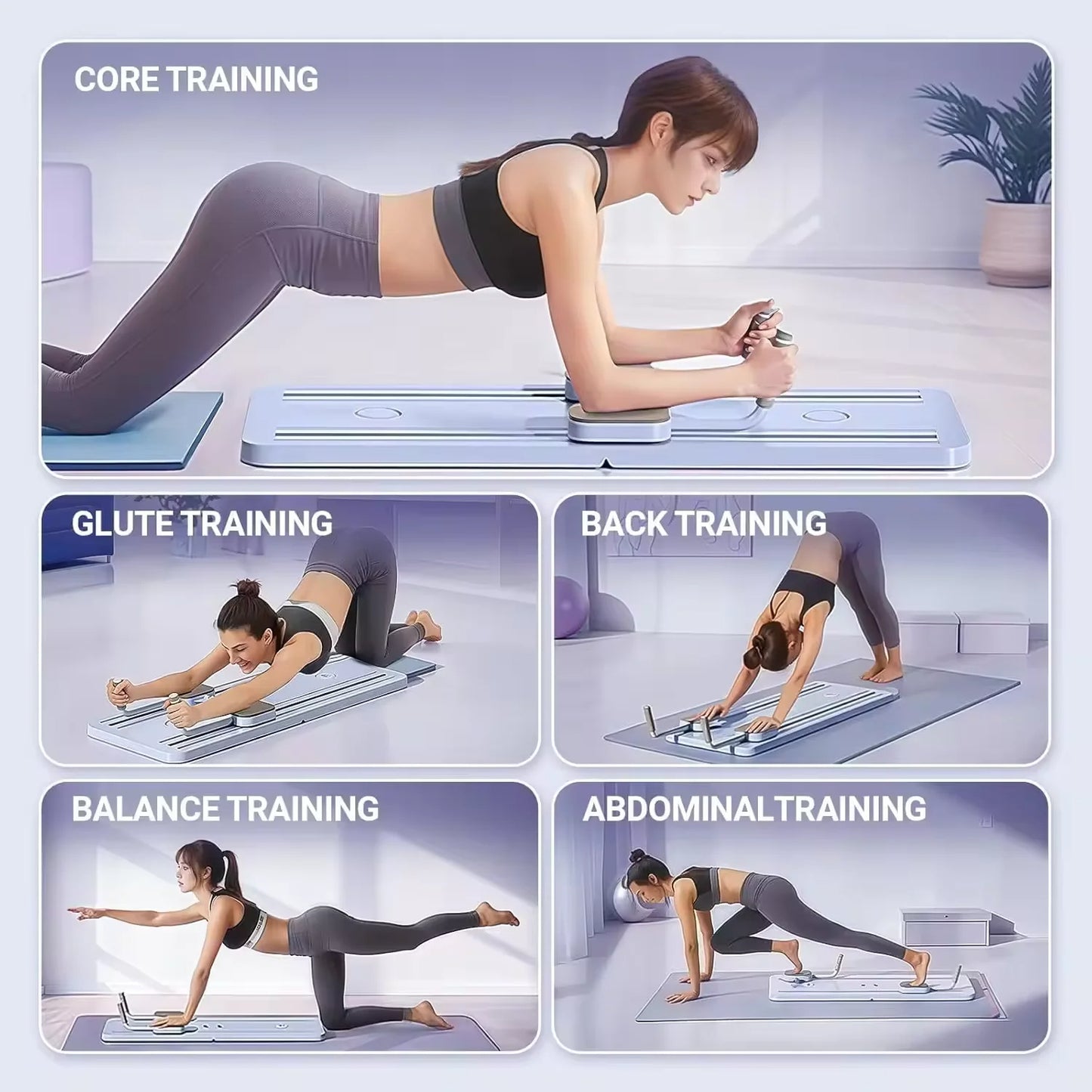 Pilates Board – Multifunctional Abdominal Board, Ab Trainer Machine, Core & Abs Workout Equipment, Full-Body Exercise Board