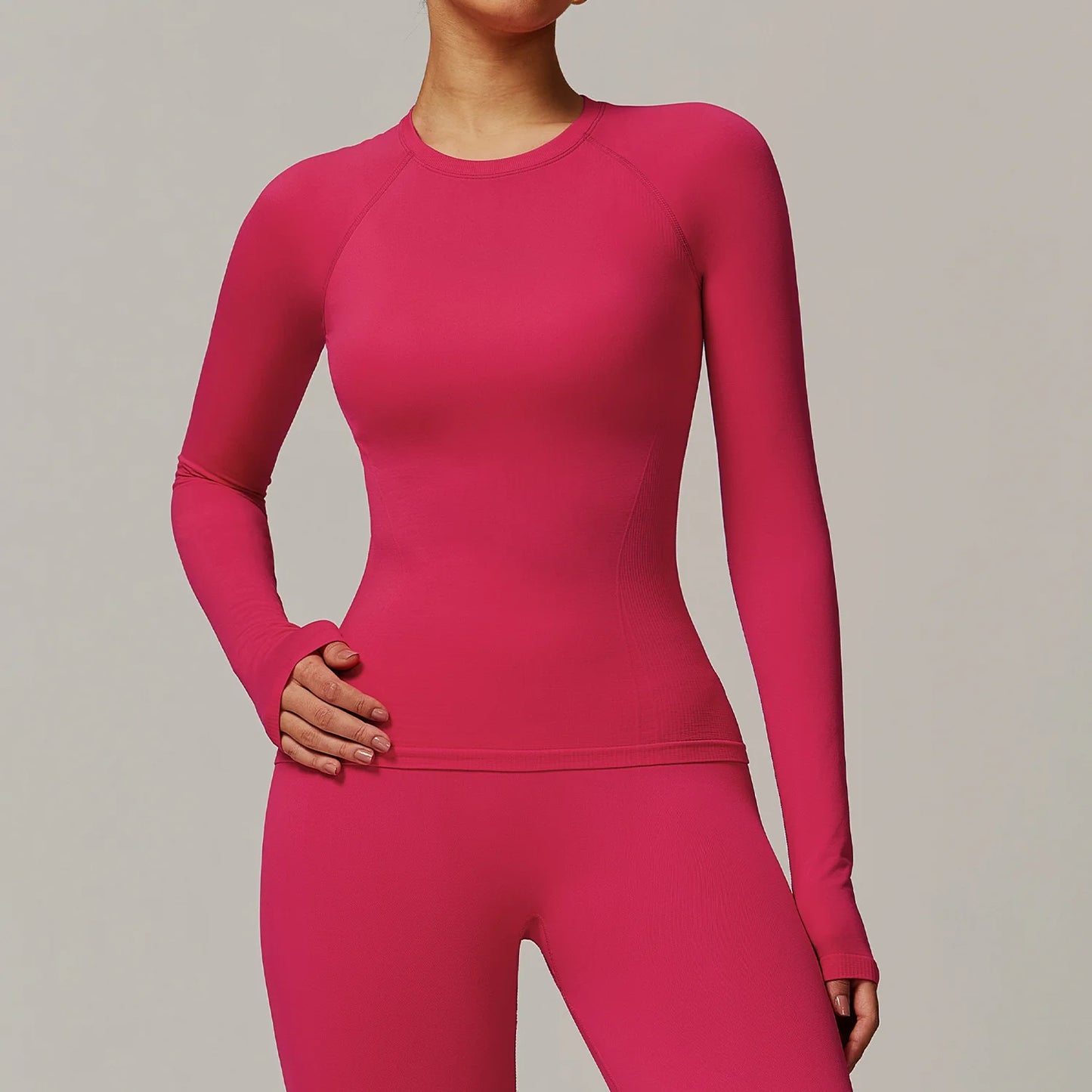 Women's Seamless Long-Sleeve Sports Top – Breathable & High Elasticity