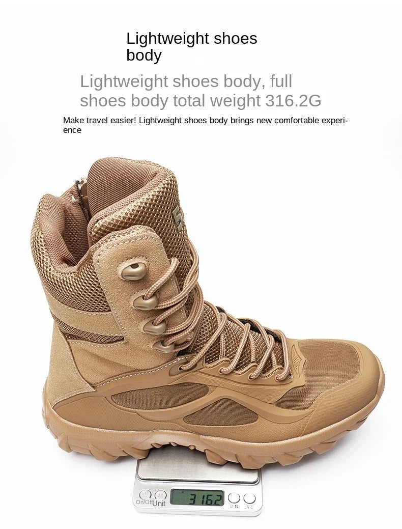 Men’s Lightweight Tactical Boots – Waterproof Non-Slip Outdoor Shoes