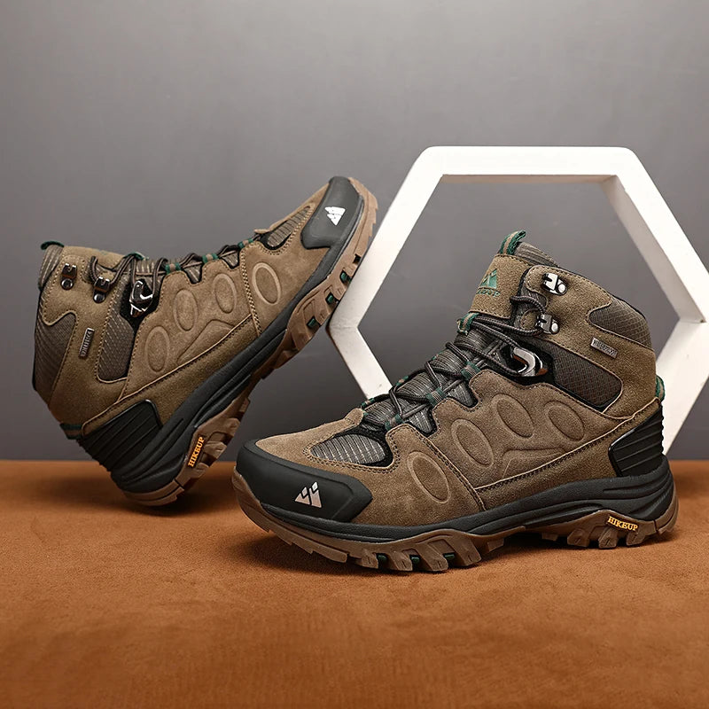 Men’s High-Top Hiking Boots – Non-Slip Winter Trekking Shoes