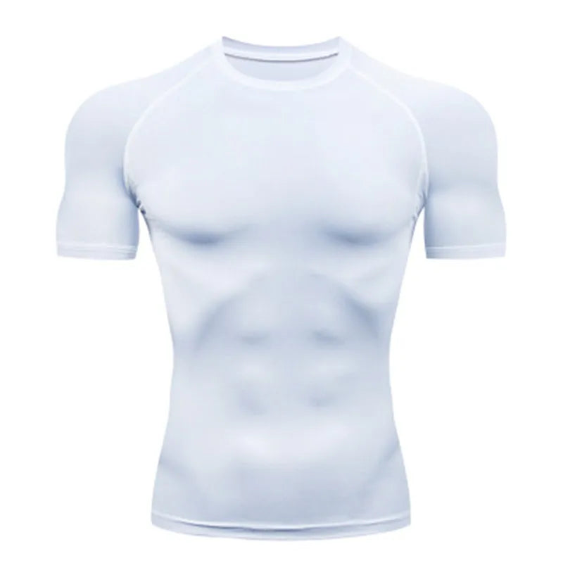 Men Sport T-shirt Quick Dry Bodybuilding Running Shirt Long Sleeve Compression Top Gym