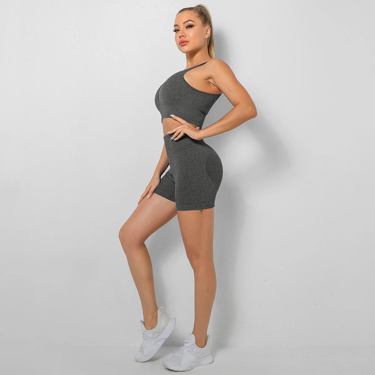 Seamless Two-Piece Set with Shorts