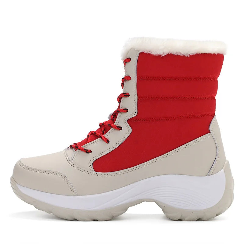 Women’s Platform Snow Boots – Fur-Lined Waterproof Non-Slip Winter Shoes