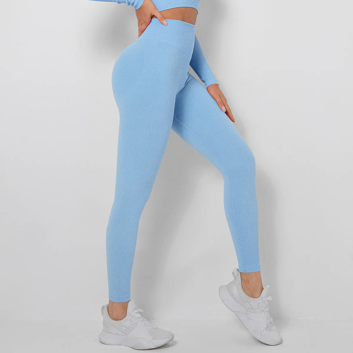 Ribbed High Waist Seamless Leggings