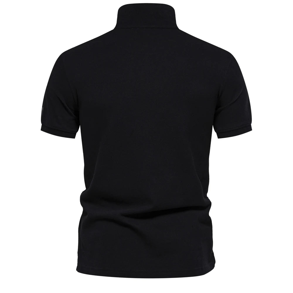 Men's 100% Cotton Polo Shirt - Embroidered Short Sleeve