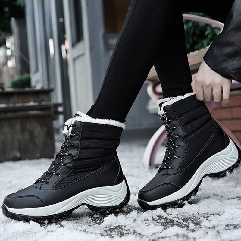 Women’s Platform Snow Boots – Fur-Lined Waterproof Non-Slip Winter Shoes