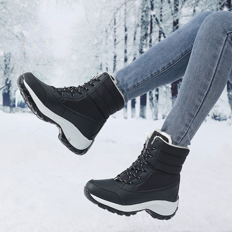 Women’s Platform Snow Boots – Fur-Lined Waterproof Non-Slip Winter Shoes