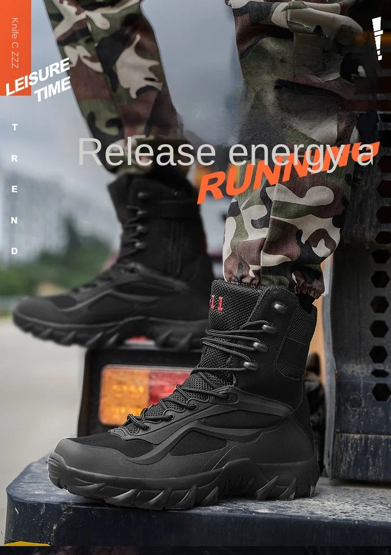 Men’s Lightweight Tactical Boots – Waterproof Non-Slip Outdoor Shoes