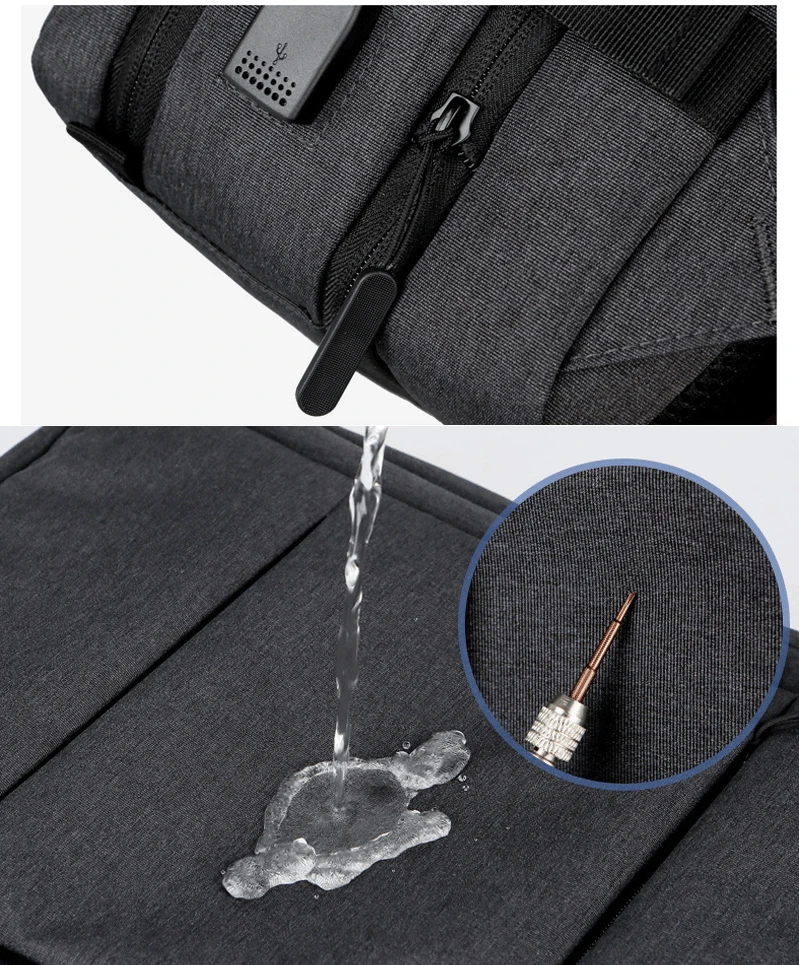 Expandable Waterproof Travel Backpack with USB Port