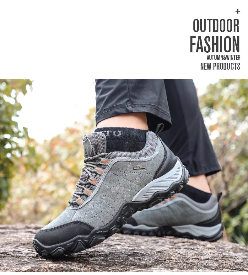 Men’s Leather Hiking Shoes – Winter Trekking Sneakers