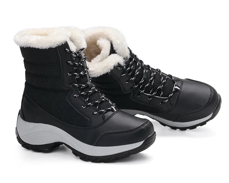 Women’s Platform Snow Boots – Fur-Lined Waterproof Non-Slip Winter Shoes