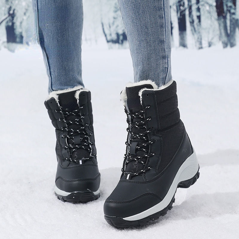 Women’s Platform Snow Boots – Fur-Lined Waterproof Non-Slip Winter Shoes