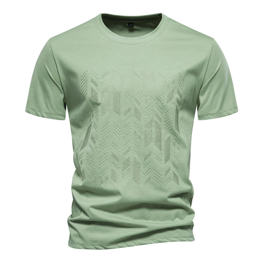 Men's Cool Cotton Blend T-Shirt – Embroidered Short Sleeve Adventure Wear