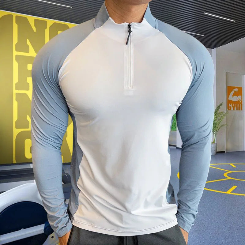 Men's High-Collar Compression Training Top