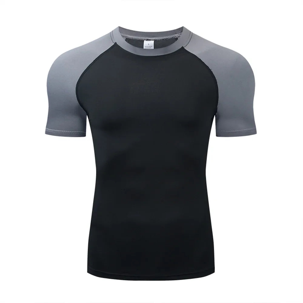 Men Sport T-shirt Quick Dry Bodybuilding Running Shirt Long Sleeve Compression Top Gym