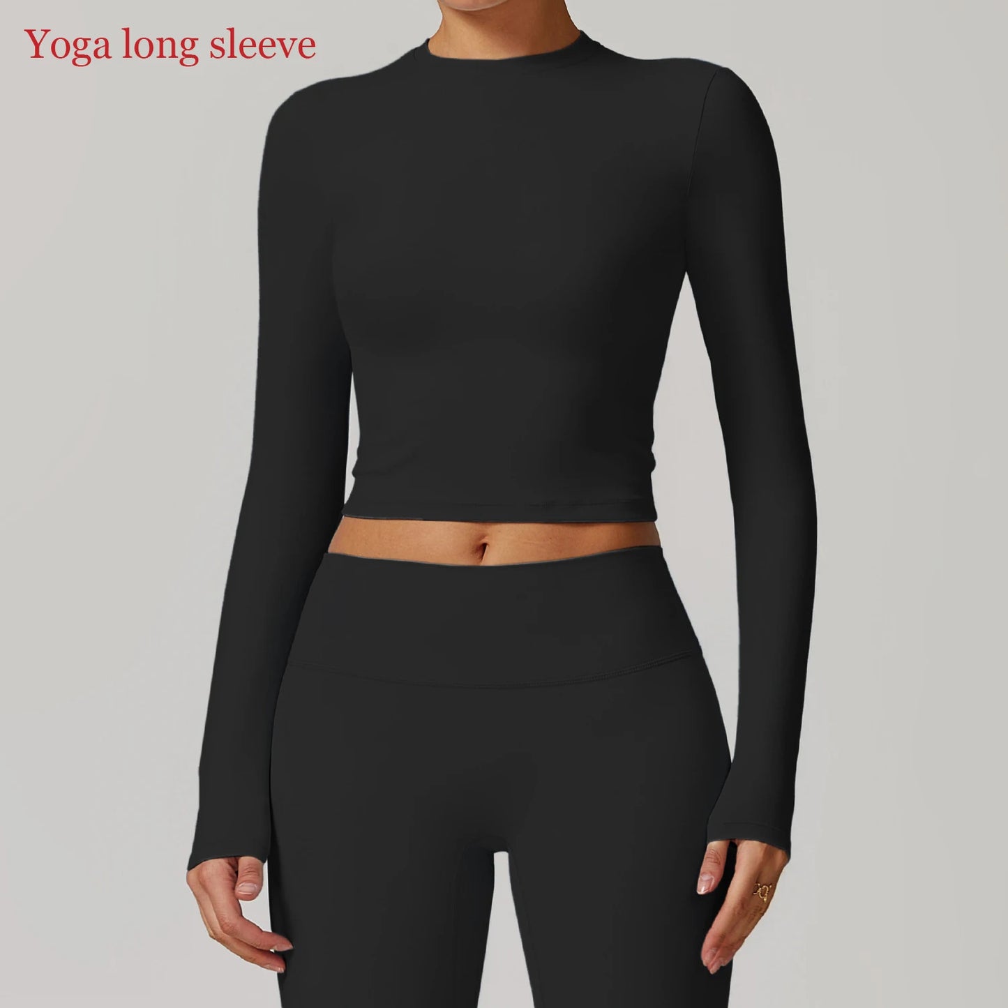 Women's Long-Sleeve Winter Crop Top – Breathable & Stretchy