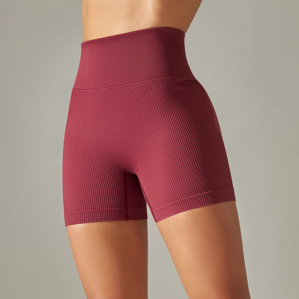 Ribbed Seamless High-Waist Shorts – Comfortable & Supportive