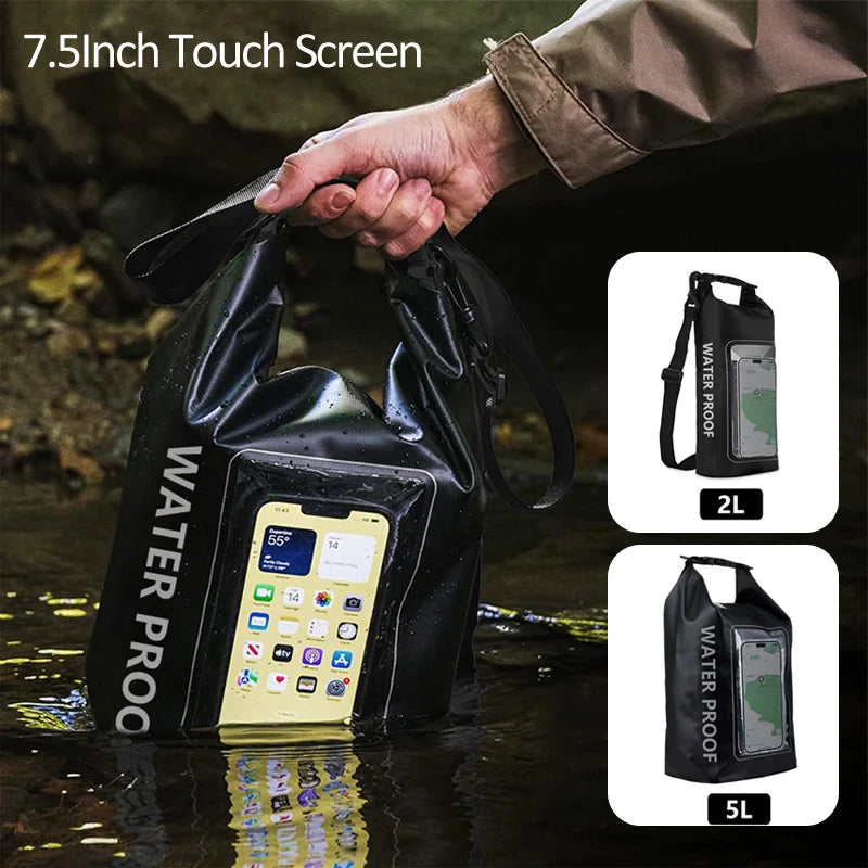 Waterproof Dry Bag with Touchscreen Phone Pocket