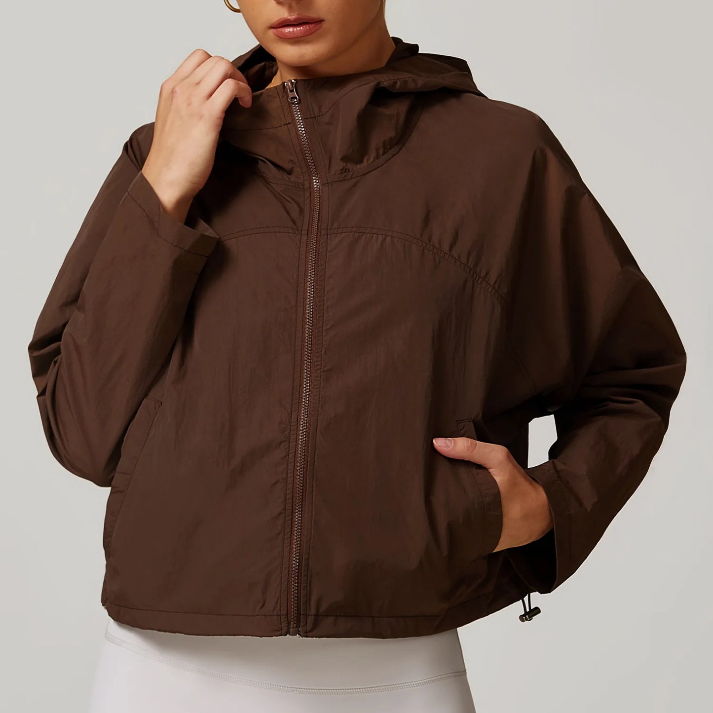 Women's Hooded Sports Jacket – Windproof & Lightweight