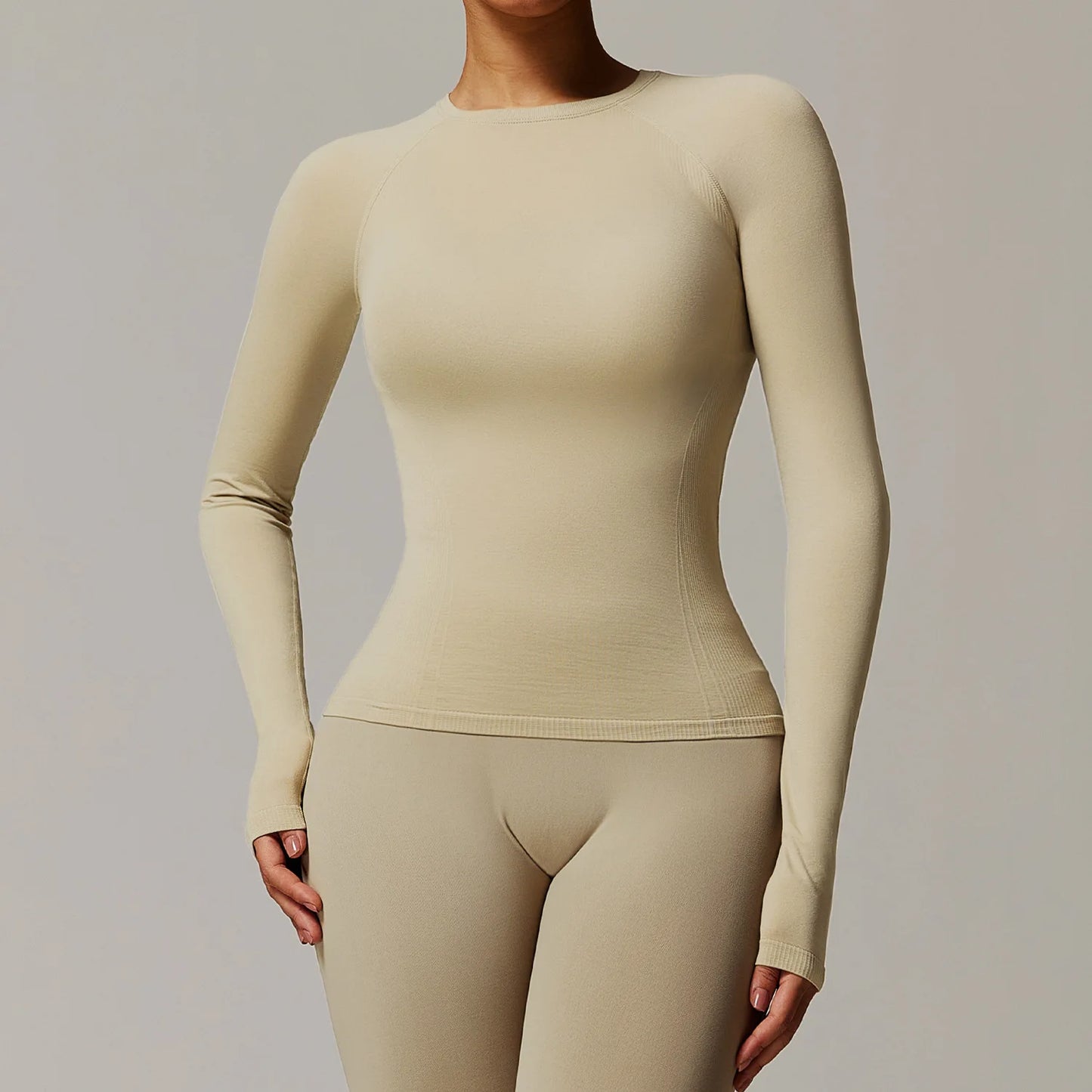 Women's Seamless Long-Sleeve Sports Top – Breathable & High Elasticity