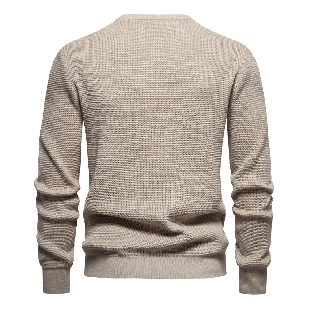 Men's Patchwork Knitted Sweater – Stylish & Comfortable