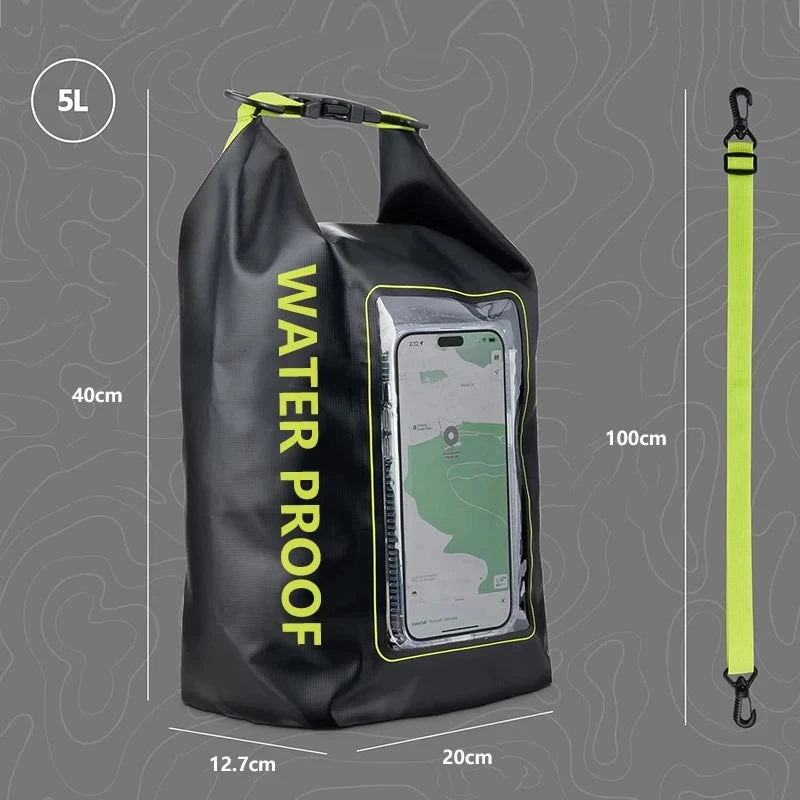 Waterproof Dry Bag with Touchscreen Phone Pocket