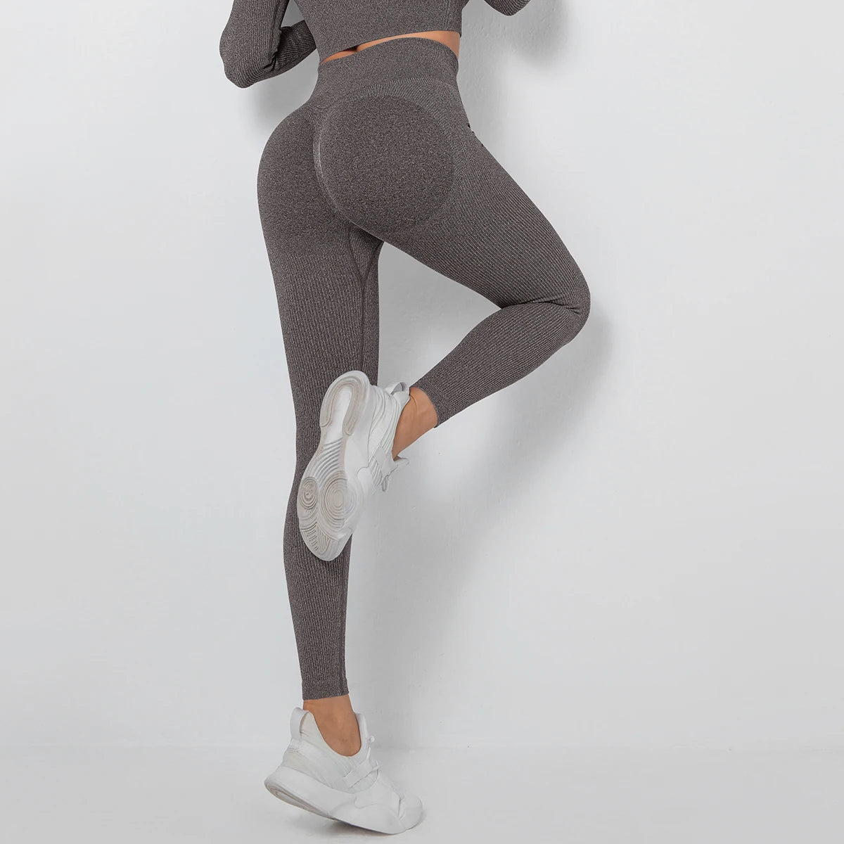 Ribbed High Waist Seamless Leggings