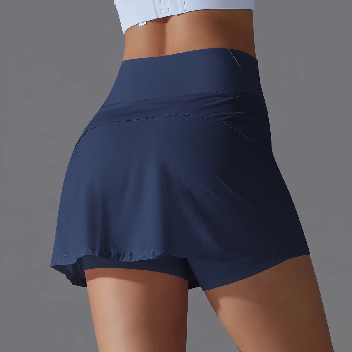 High-Waist Quick-Dry Skirt with Built-In Shorts