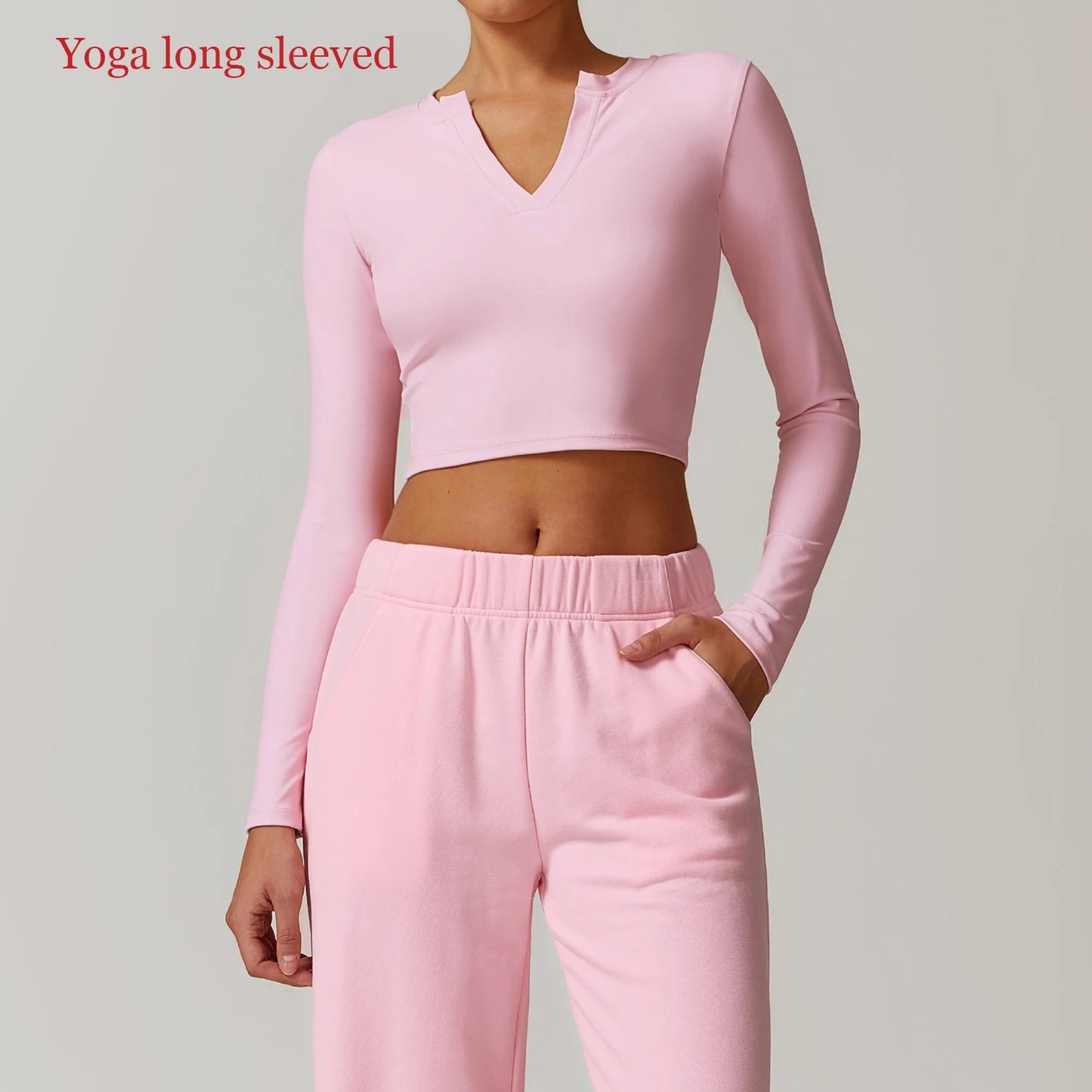 Women's Long-Sleeve Workout Crop Top – Breathable & Stretchy