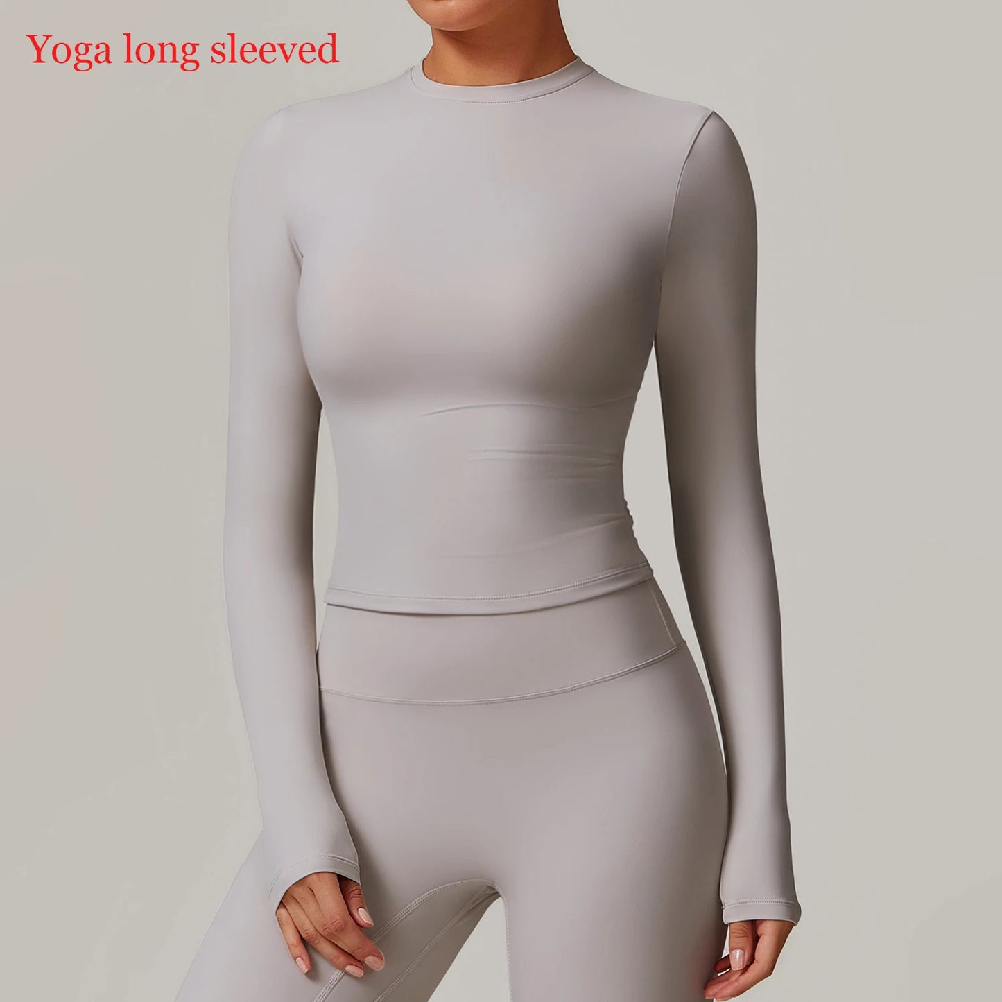 Women's Long-Sleeve Crop Top – Breathable & High Elasticity