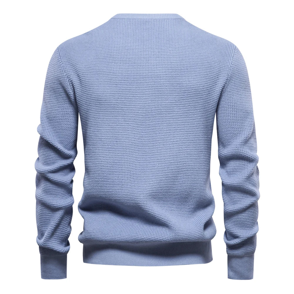 Men's Patchwork Knitted Sweater – Stylish & Comfortable