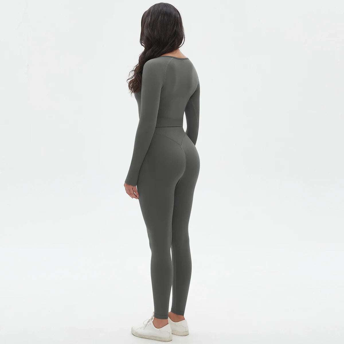 Seamless 2-Piece Set with Bubble Pants & Long Sleeve Top