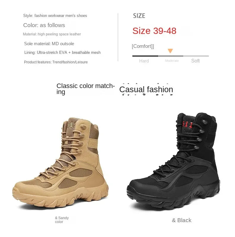 Men’s Lightweight Tactical Boots – Waterproof Non-Slip Outdoor Shoes