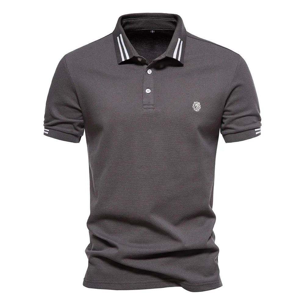 Men’s 100% Cotton Polo Shirt – Solid Color Casual Summer Wear