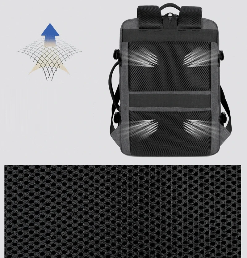 Expandable Waterproof Travel Backpack with USB Port