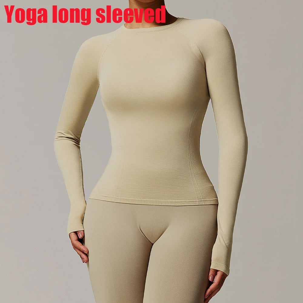 Women's Seamless Long-Sleeve Sports Top – Breathable & High Elasticity