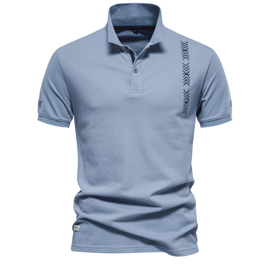 Men's 100% Cotton Polo Shirt - Embroidered Short Sleeve