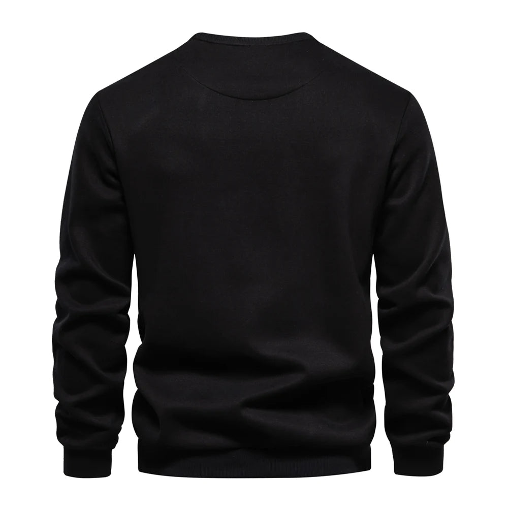 Men’s Cotton Sweatshirt – Zipper Pocket Casual Sport Pullover