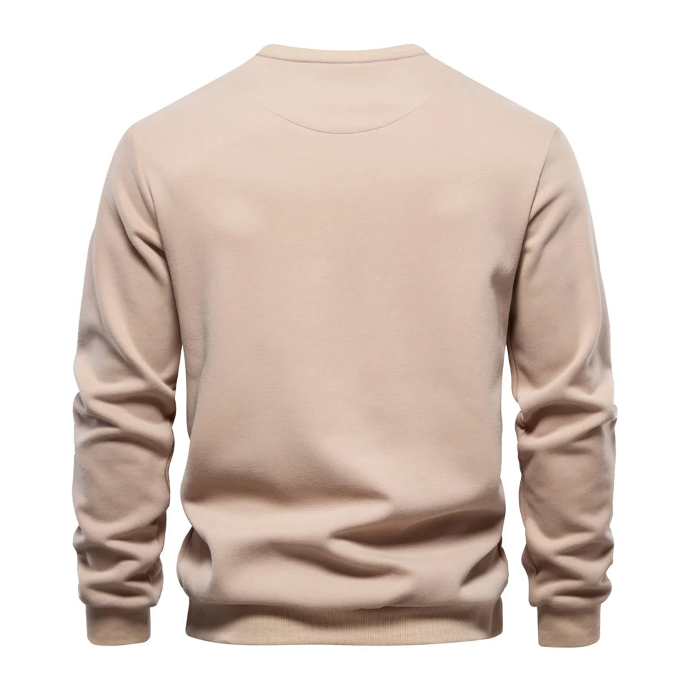 Men’s Cotton Sweatshirt – Zipper Pocket Casual Sport Pullover