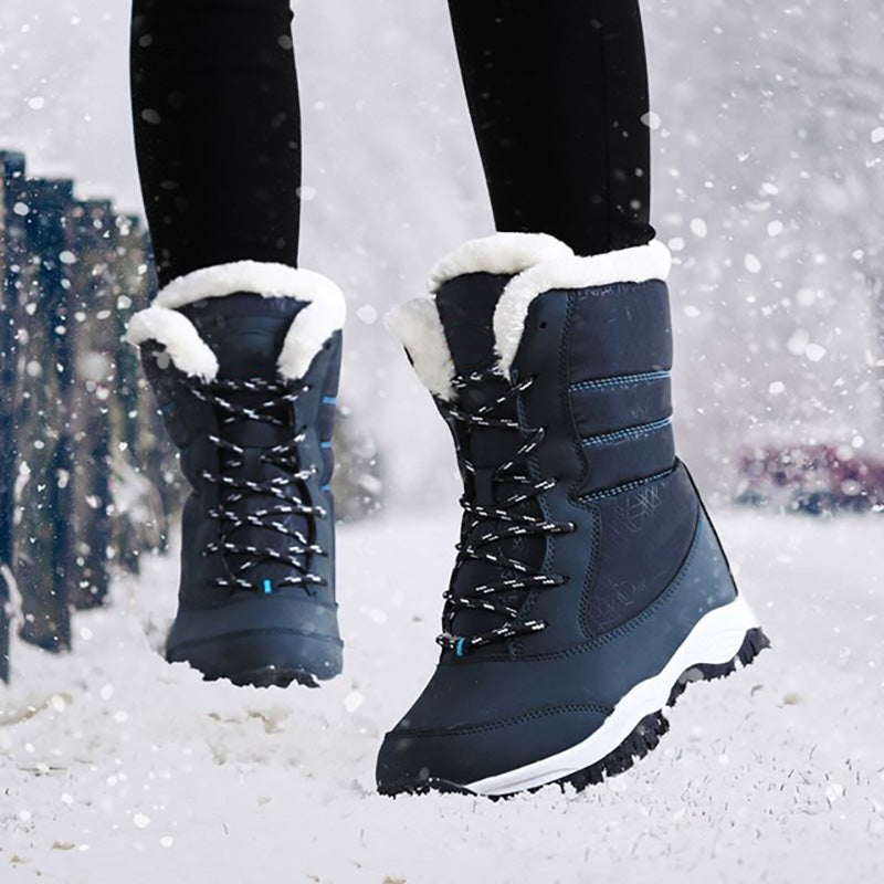 Women’s Platform Snow Boots – Fur-Lined Waterproof Non-Slip Winter Shoes