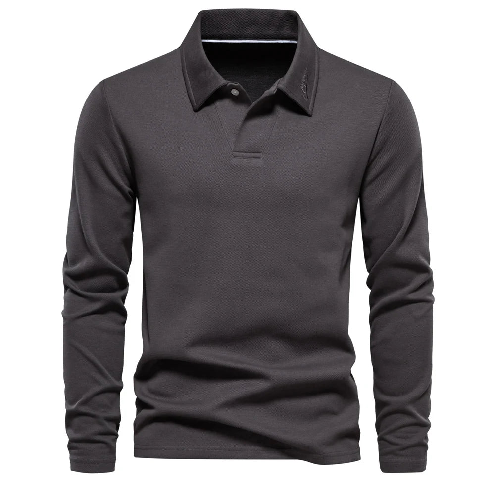 Men’s Embroidered Polo Shirt – Turn-Down Collar Casual Golf Wear