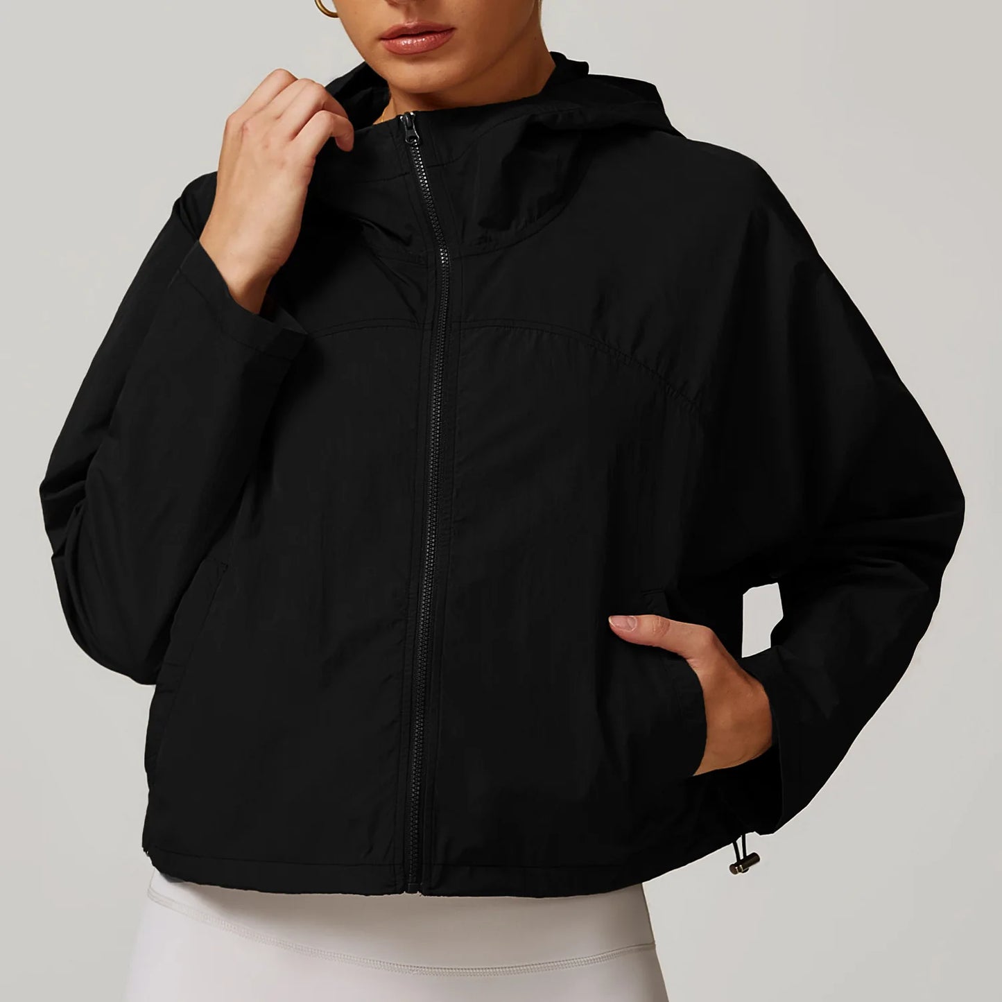 Women's Hooded Sports Jacket – Windproof & Lightweight