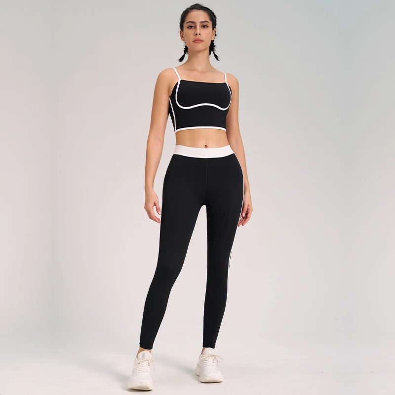 Patchwork Sports Bra & Leggings Set