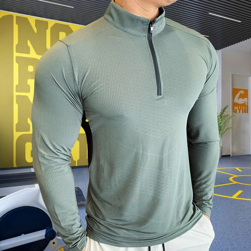 Men's High-Collar Compression Training Top