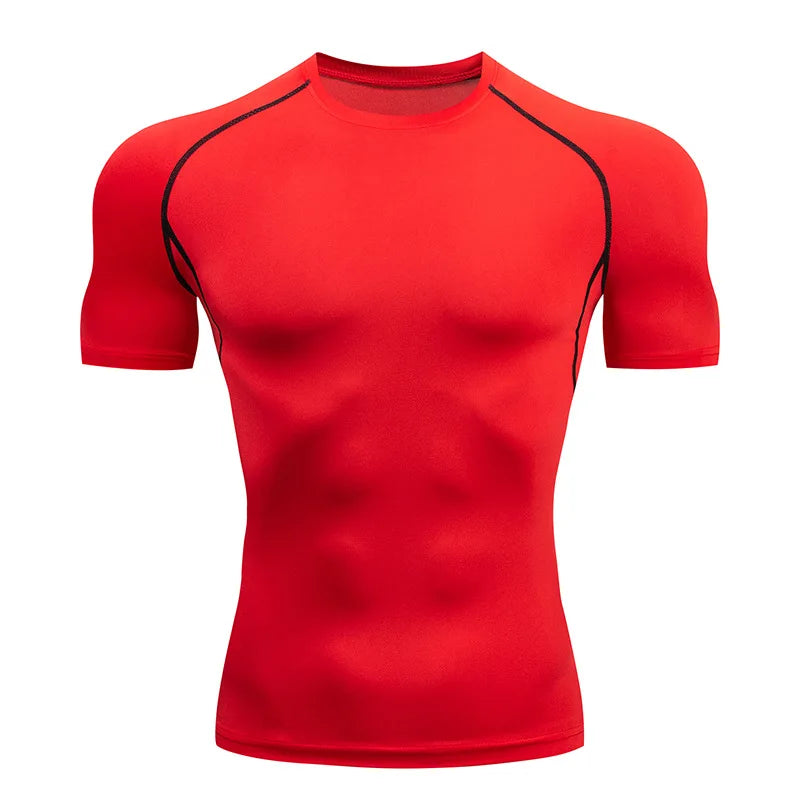 Men Sport T-shirt Quick Dry Bodybuilding Running Shirt Long Sleeve Compression Top Gym