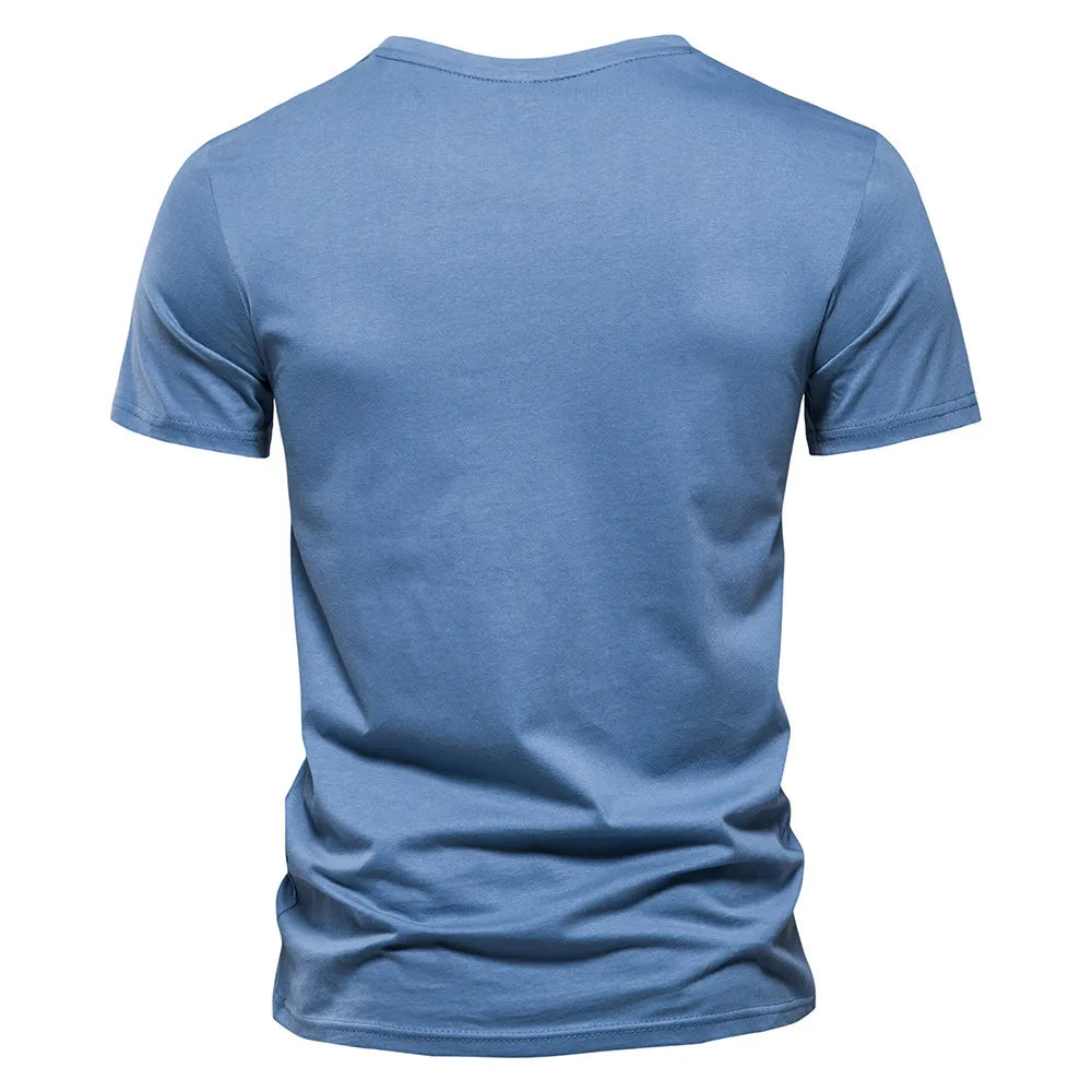 Men's Cotton Graphic T-Shirt - Slim Fit O-Neck Short Sleeve