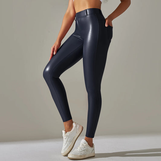 Women's Velvet Skinny Leggings with Pockets