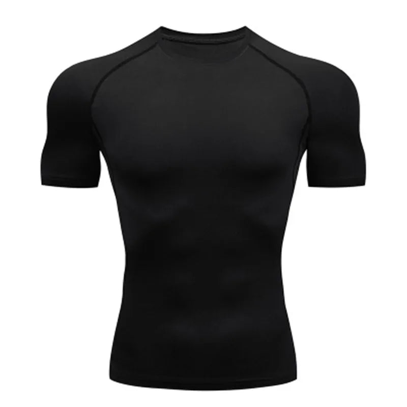 Men Sport T-shirt Quick Dry Bodybuilding Running Shirt Long Sleeve Compression Top Gym