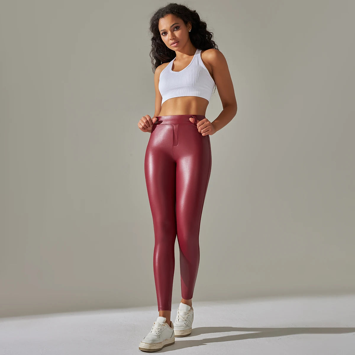 Women's Velvet Skinny Leggings with Pockets