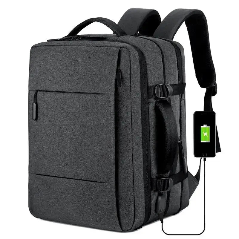 Expandable Waterproof Travel Backpack with USB Port